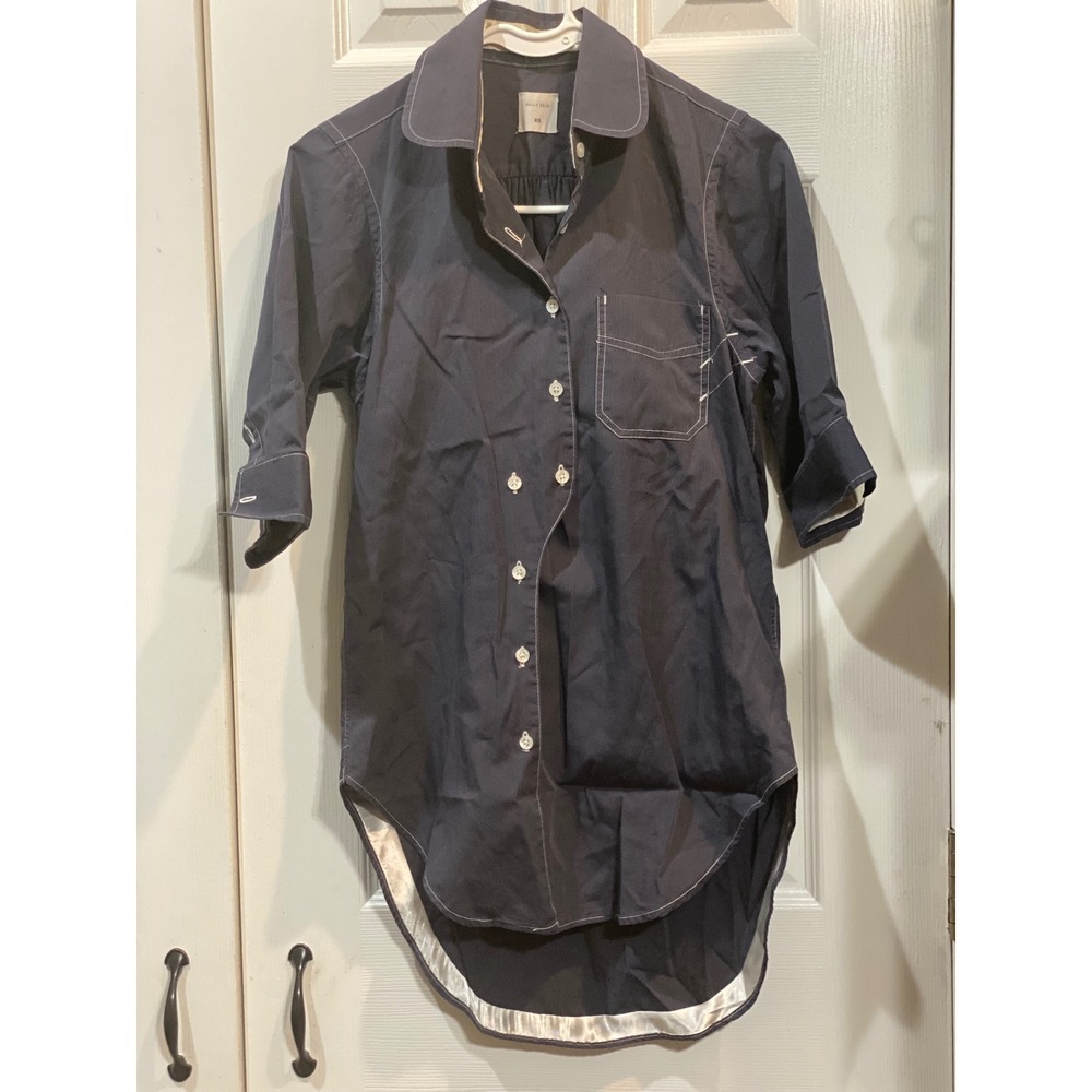 Billy Reid Tunic‎ Top Hi-Low Hem 3/4 Sleeve Button Down Shirt XS